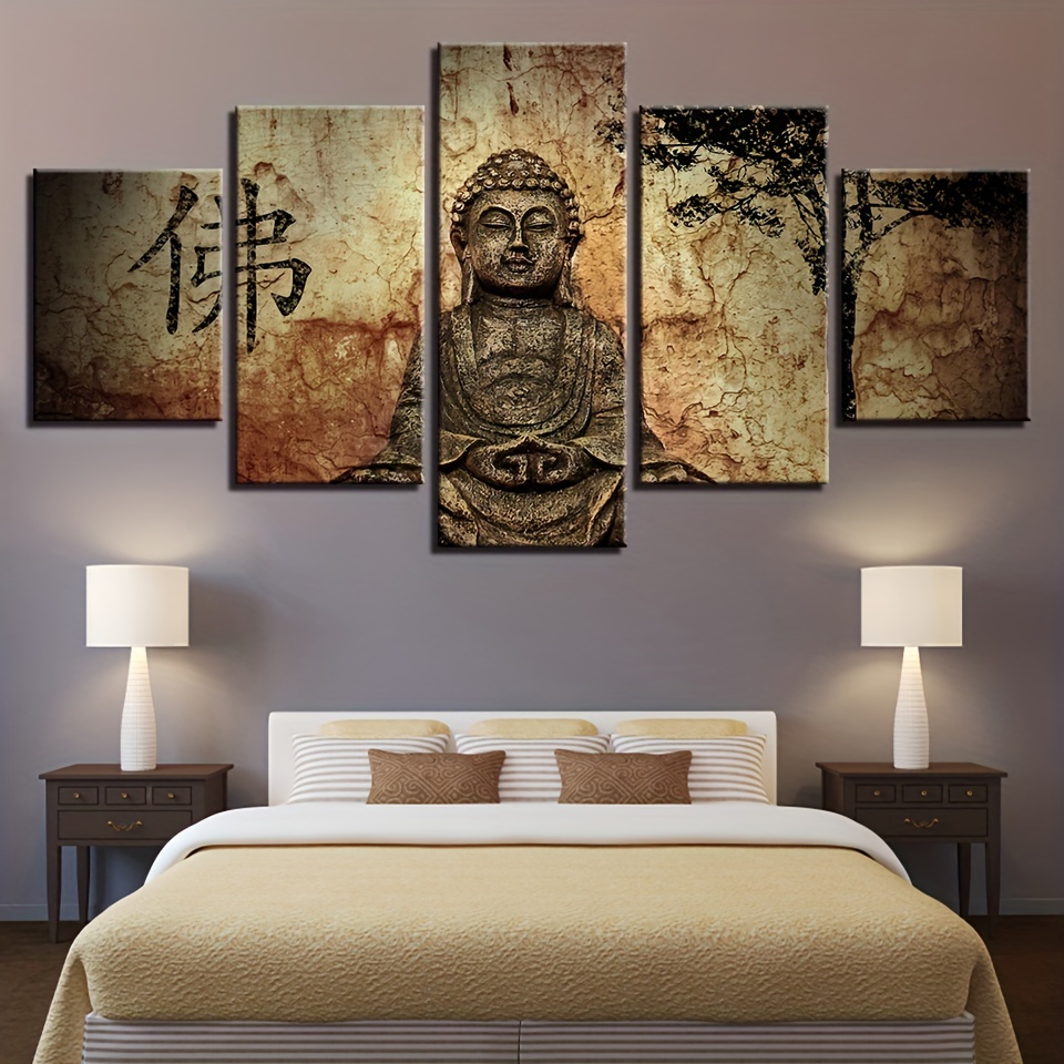 1pc Abstract Buddha Painting Canvas Wall Art Canvas Large Modern Buddha  Painting For Living Room Wall Art Prints Poster Frameless
