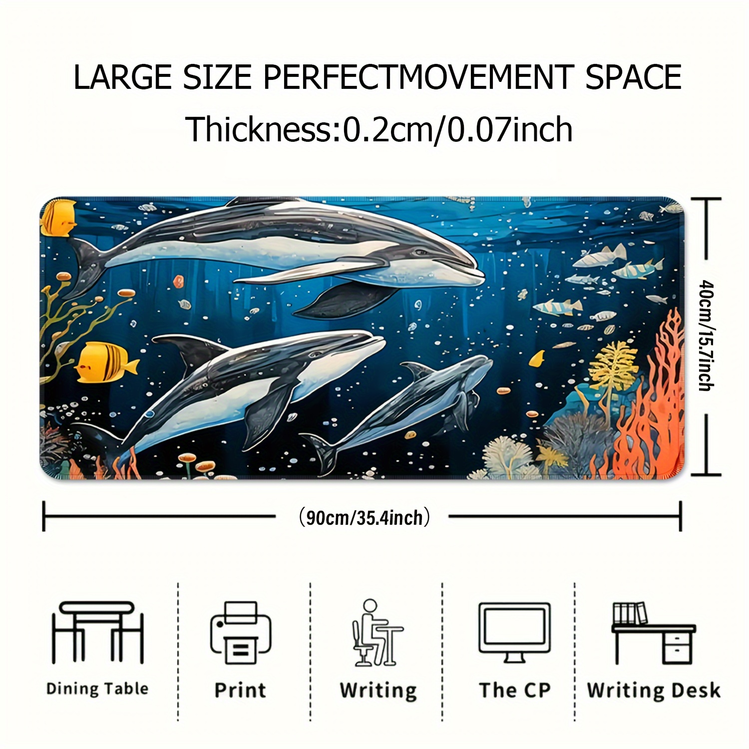 Tapis de souris baleine de Style japonais tapis de souris accessoires de  jeu tapis de bureau grand clavier en caoutchouc tapis de souris Ukiyo-e  vague g¿¿ante pour LOL