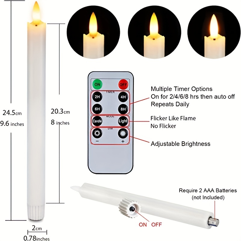 6pcs Velas Cera Sin Llama Parpadeantes Control Remoto, 7.5, Beige Batería, Velas  Led Ventana, Temporizador, Mecha Plástico 3d, Efecto Cera Derretida,  Portavelas Vela Sin Llama (diámetro 0.86 (aproximadamente 1.2cm), Fuego  Cálido)