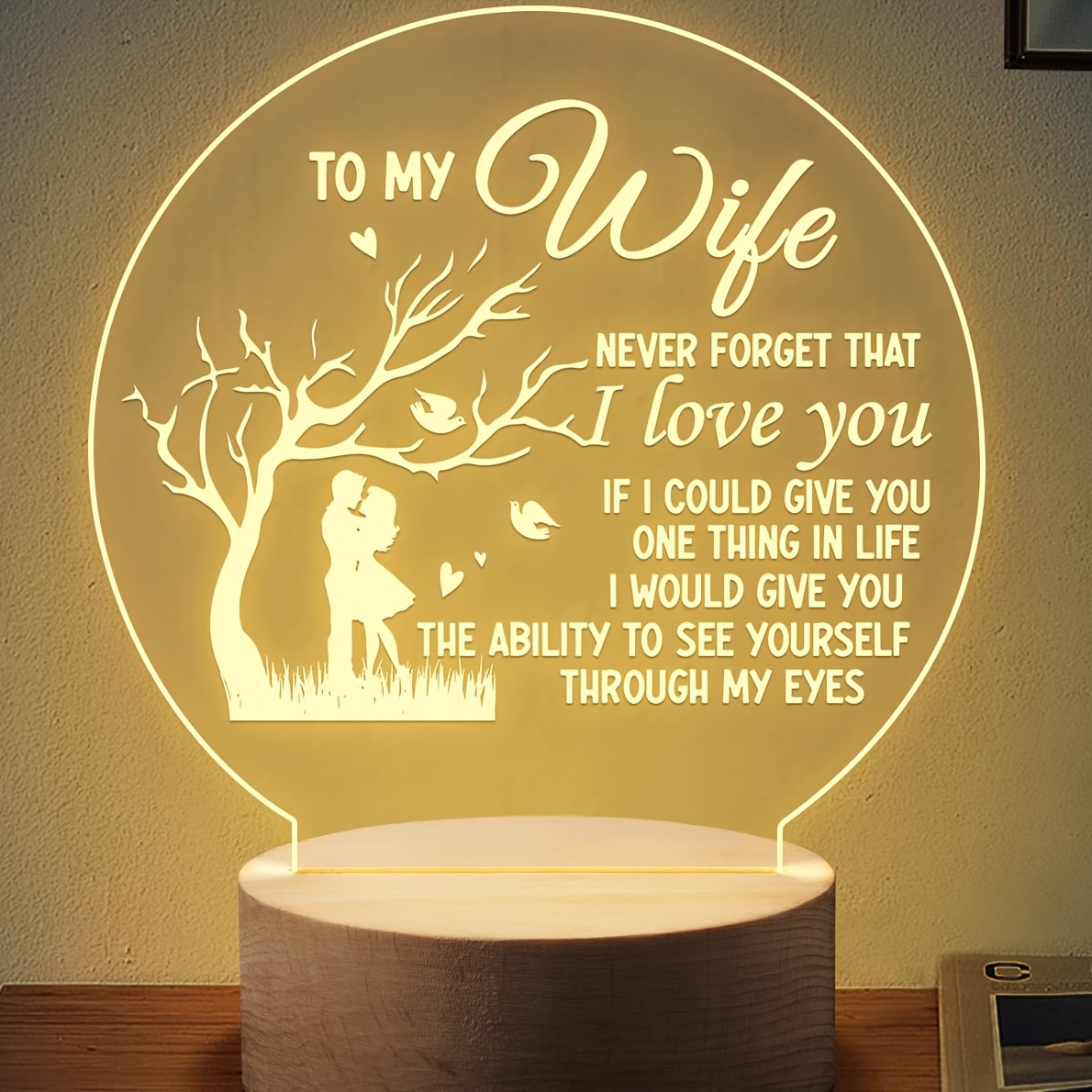 Romantic Gifts for Girlfriend, to My Girlfriend Engraved Night Light, I  Love You Gifts for Her, Cute Girlfriends Birthday Anniversary Valentines  Day