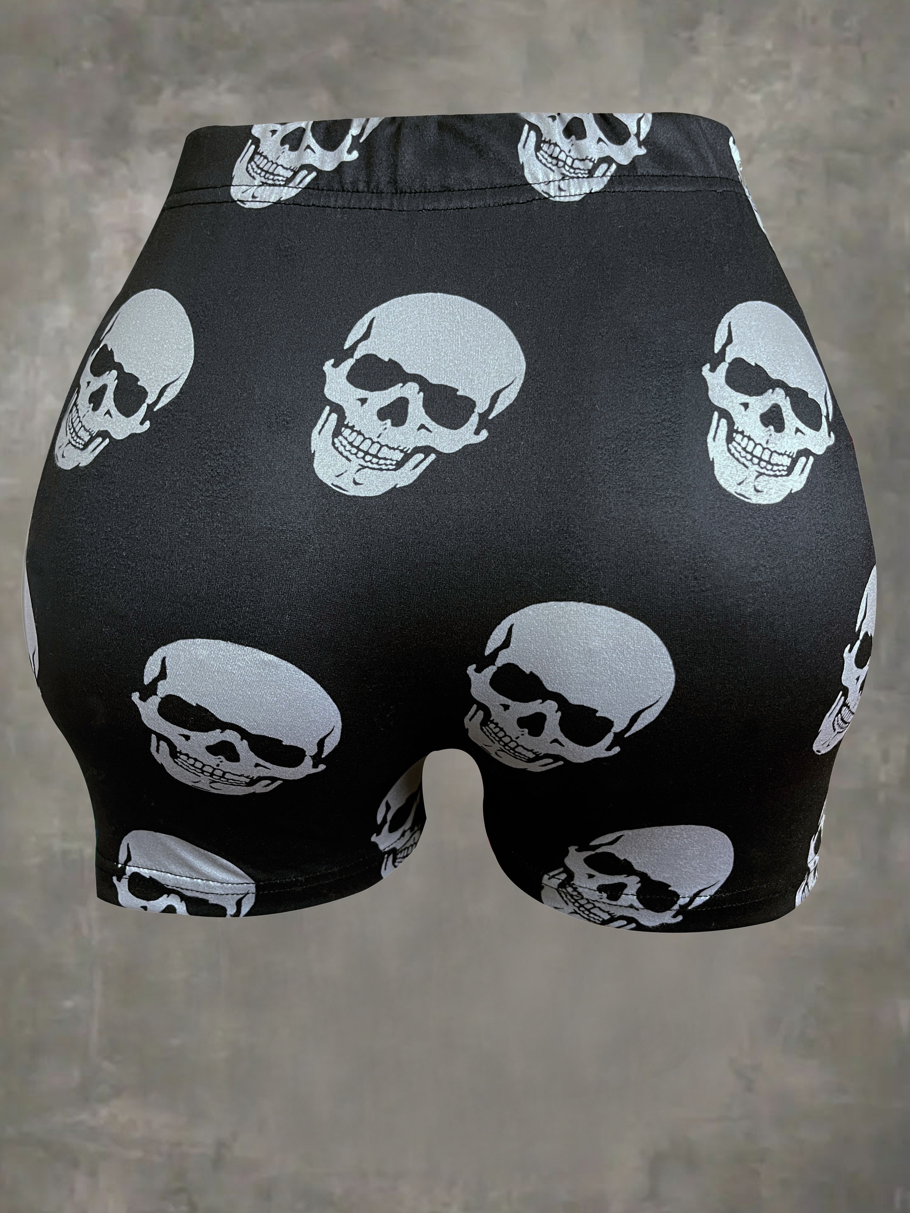 Gothic Punk Boyshort Panty Skull Print Contrast Trim Comfy - Temu