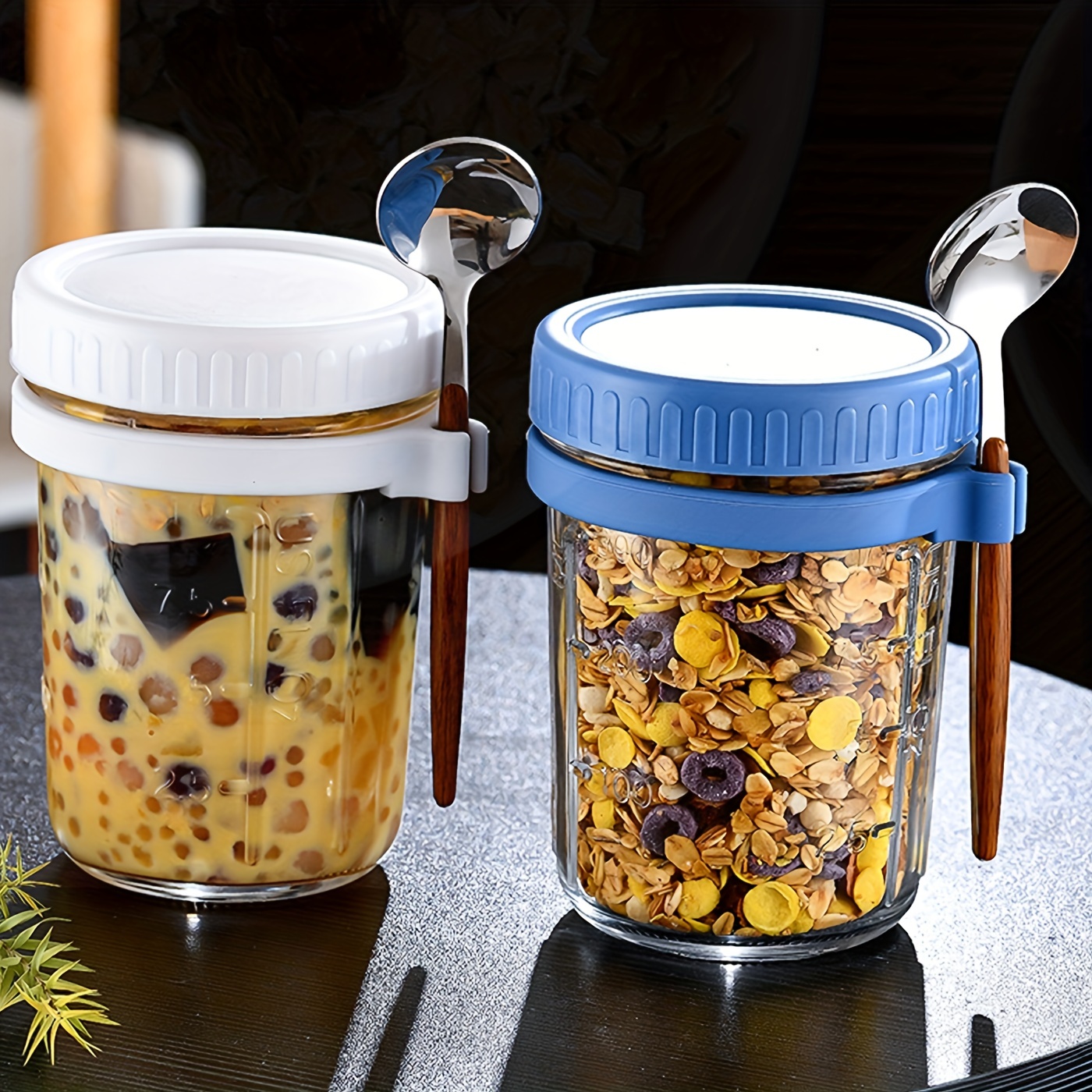 Overnight Oats Containers With Lids, Portable Overnight Oats Jars With  Spoons, Leak-proof Plastic Yogurt Jars, Oatmeal Container, Dessert Snack  Containers, For Camping Picnic Beach Essential, Back School Supplies - Temu