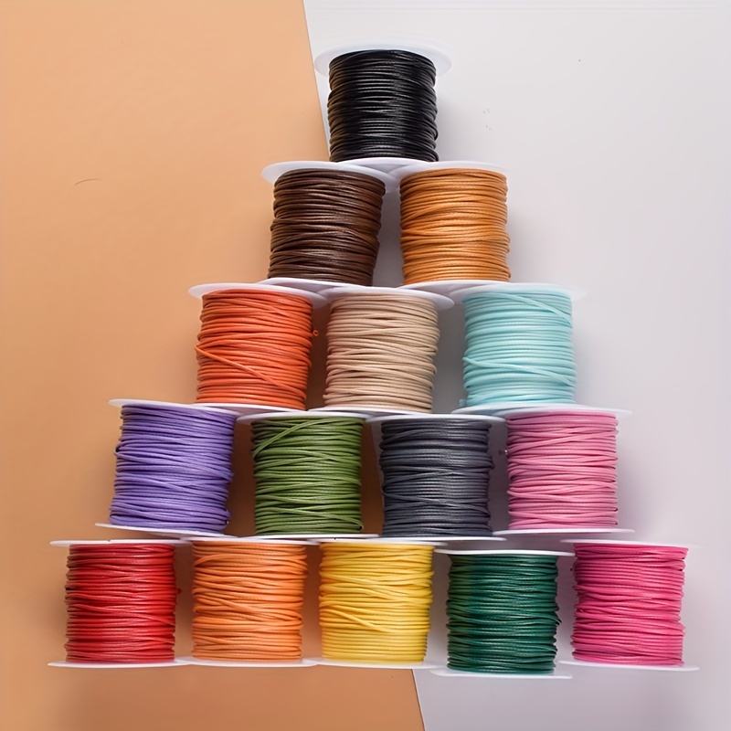 New 20 Rolls Wax String for Bracelet Making 20 Colors 0.8mm Waxed Polyester  Cord Waterproof Anti-Fade Waxed Thread Bracelet Cord