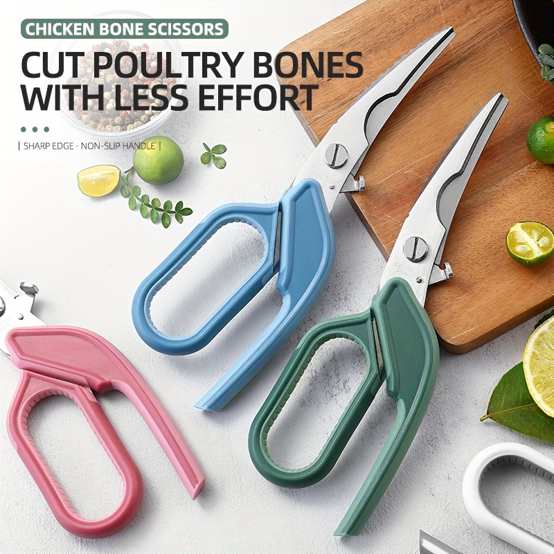 Kitchen Scissors, Stainless Steel Household Chicken Bone Cutting Scissor,  Multi-functional Meat Cutting Labor-saving Scissors, Small Office Scissor -  Temu