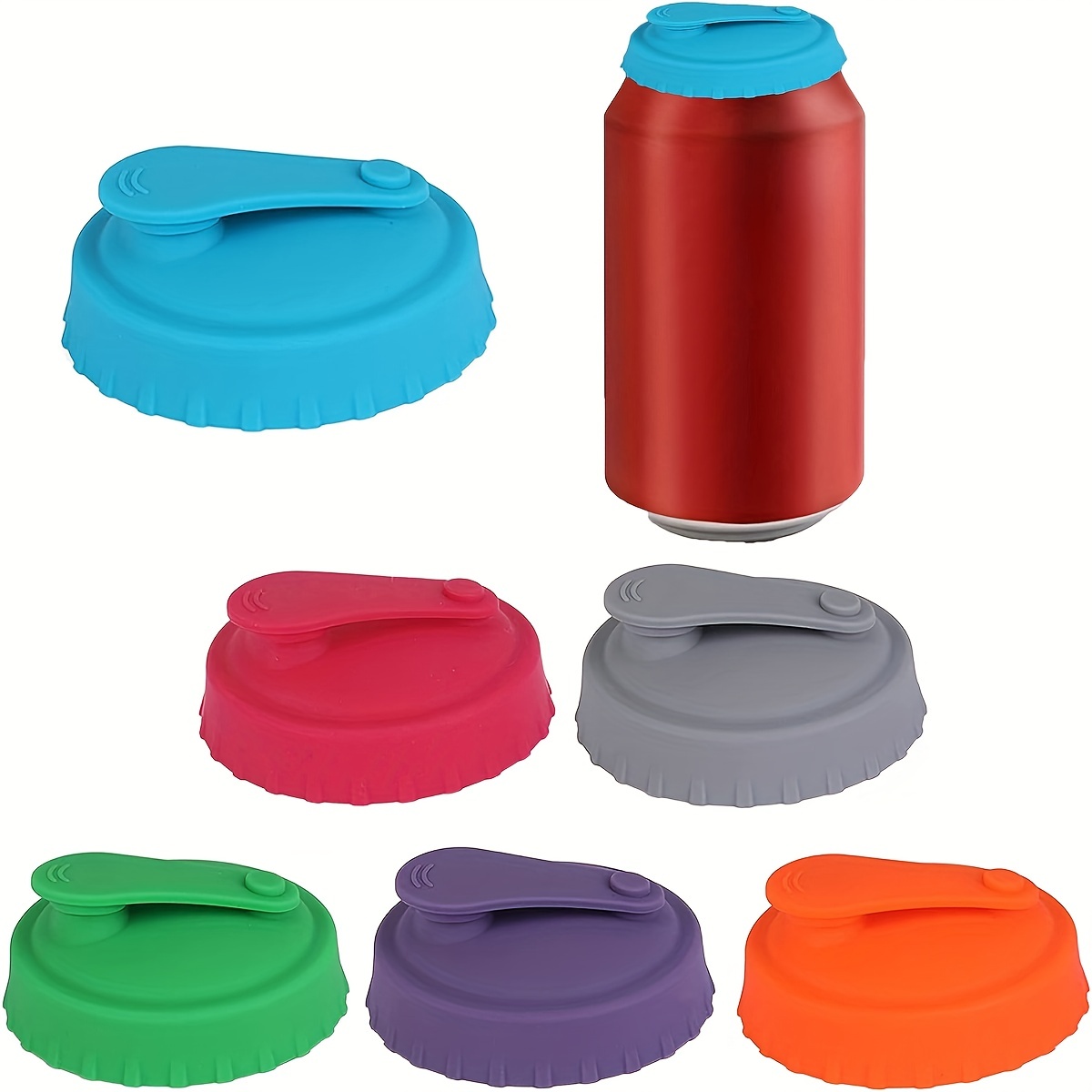Leinuosen 18 Pcs Silicone Soda Can Covers Lids Reusable Can Covers for Soda  Lid Pop Can Cover Standard Toppers for Soda with Resealable Nozzle Can