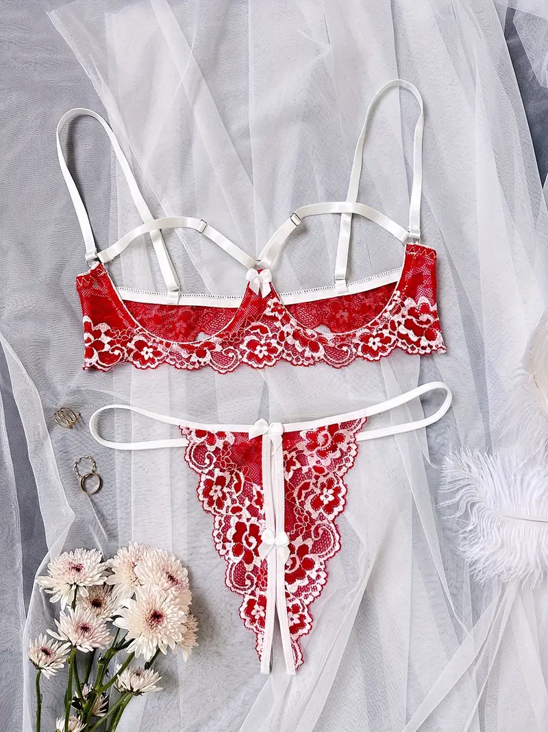 Buy Lingerie Set for Women for Sex, Sexy Lace Open Cup Bra with G