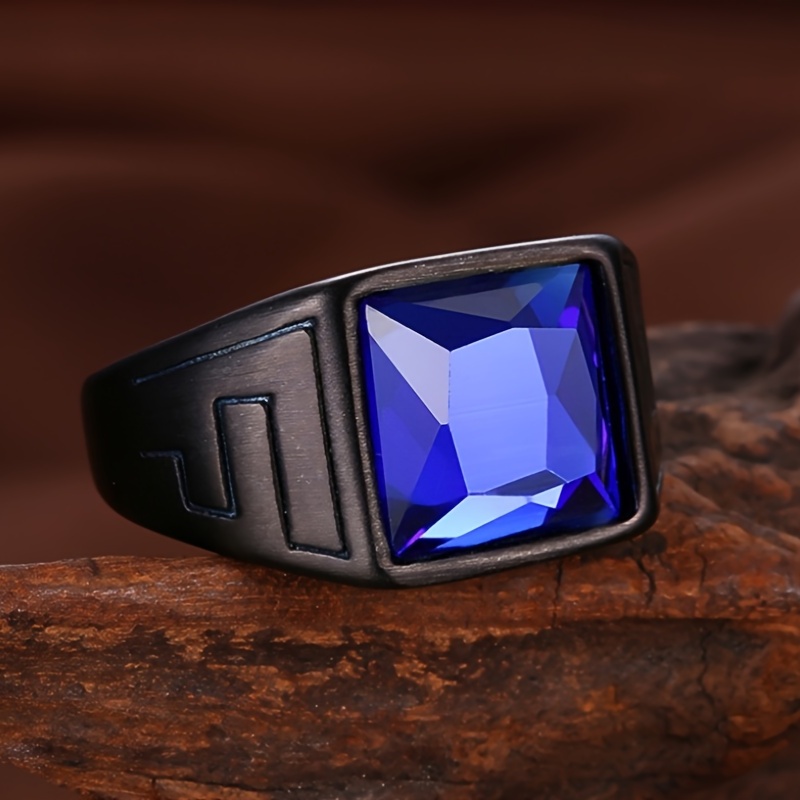 Vintage Stone Finger Rings for Men, Unique Design