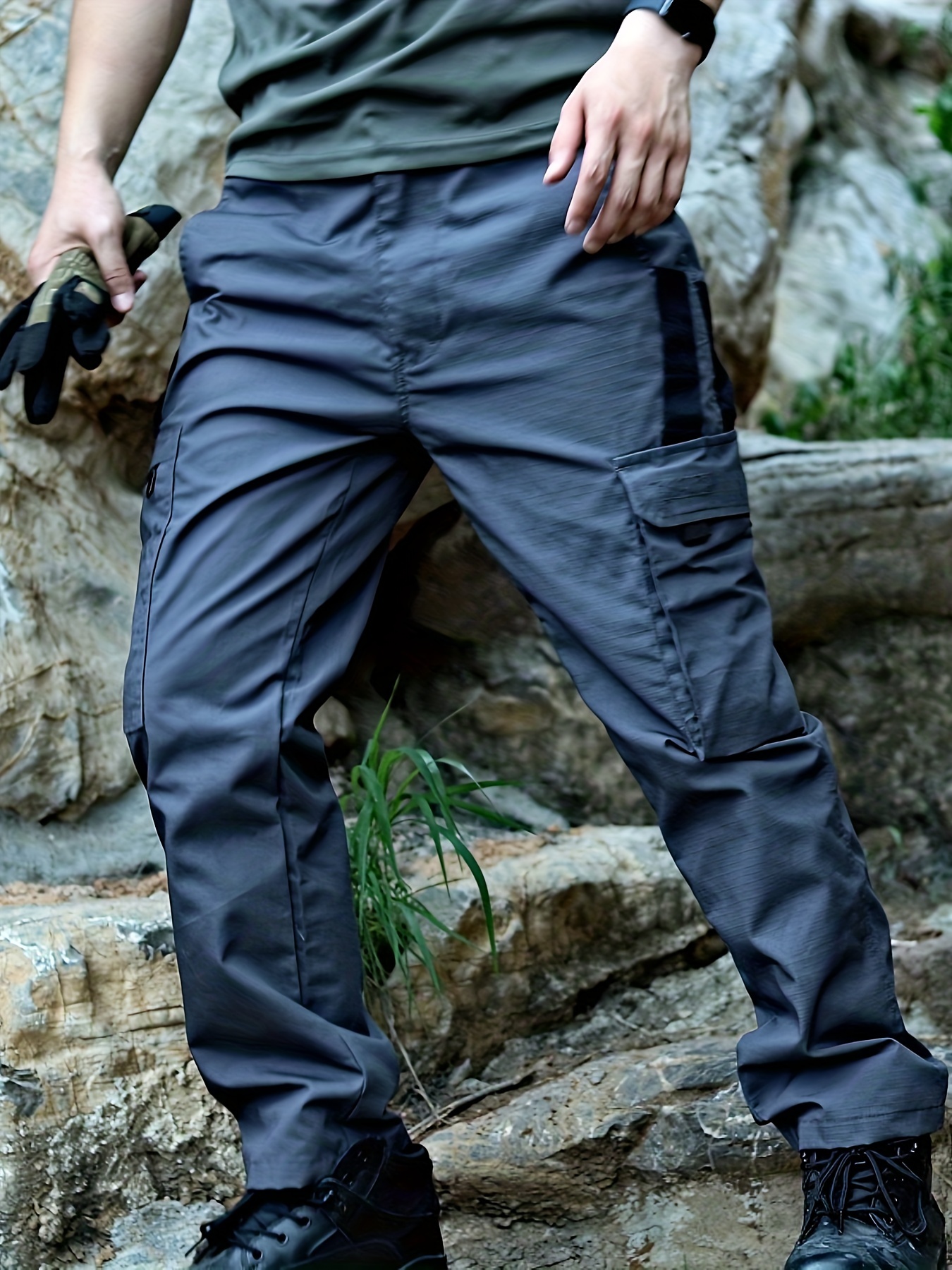 Pantalones Multibolsillos Para Hombres Moda De Cargo Deportivo Casual De  Trabajo