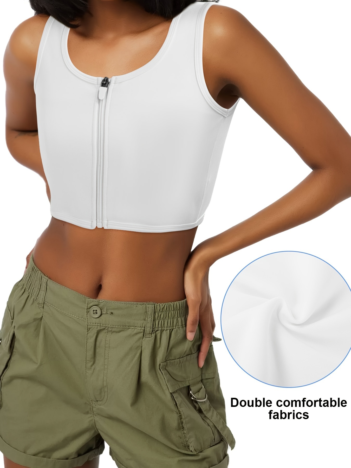 Zipper Shaping Tank Tops, Waist Trainer Tummy Control Slimmer Top, Women's  Underwear & Shapewear