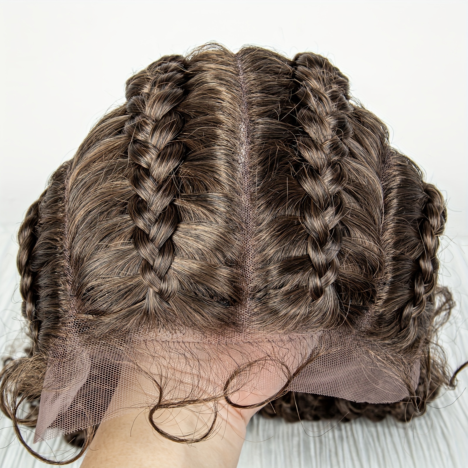 Synthetic Lace Cornrow Halloween Braids Wigs Four Strands Temu