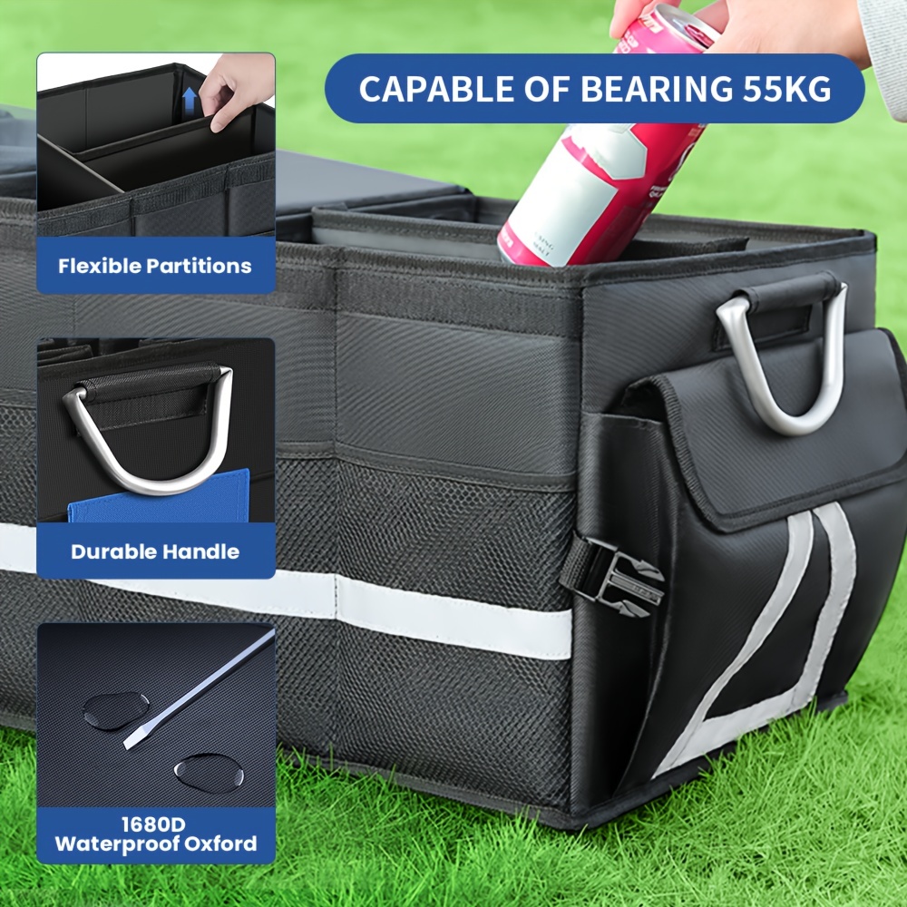 Drive Auto Car Trunk Organizer Collapsible Multi compartment