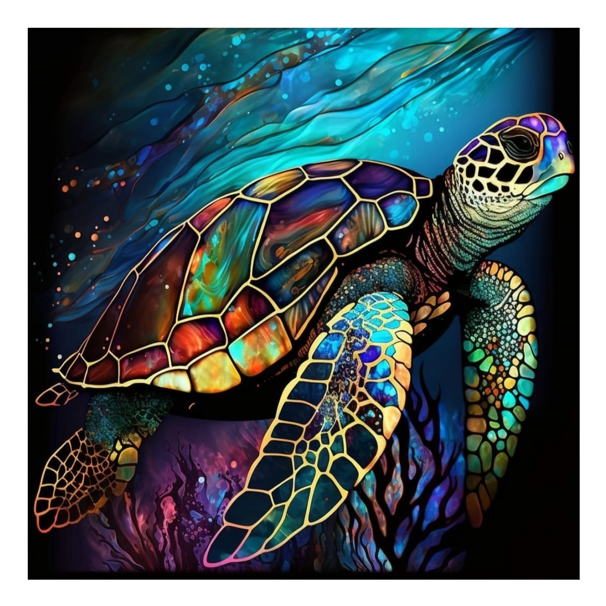 Sea Turtle Diamond Paintings, 5D Full Drill Diamond Painting by Number Kits  for Adults, Ocean Diamond Paint Art for Home Wall Office Decor, Great DIY