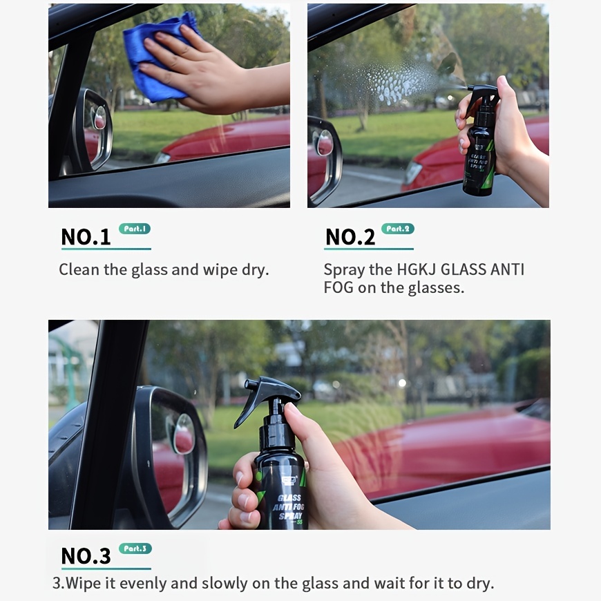 Spray anti-buée pour lunettes, pare-brise de voiture, anti-buée -  Protection durable pour visières, pare-brise de voiture, miroirs, agent  anti-buée