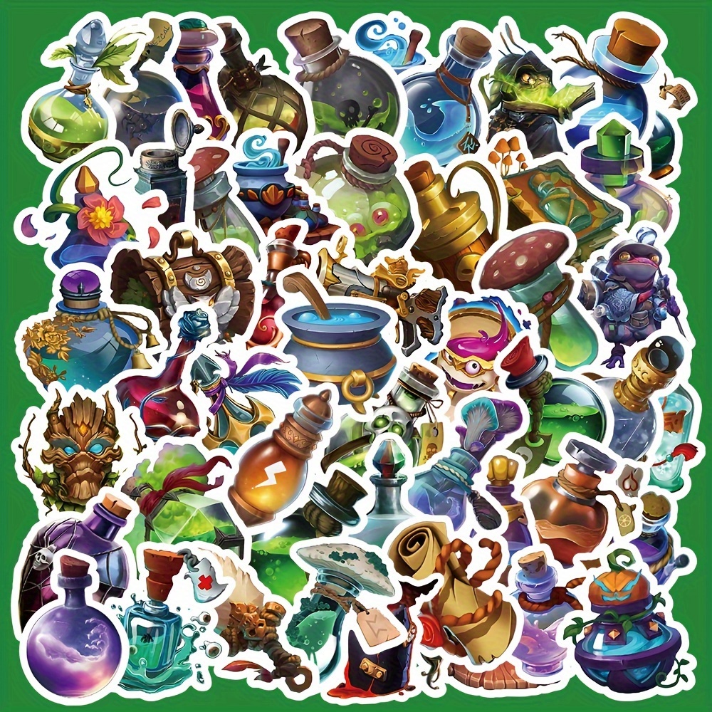 50pcs Creative Fantasy Cartoon World In A Bottle Series Graffiti Stickers  Suitable For Motorcycle Laptop Computer Desktop Cup Waterproof DIY Sticker