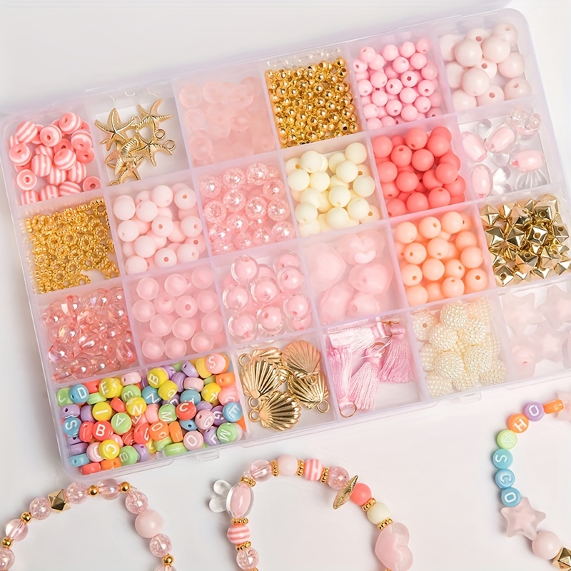 Kit de fabrication de bijoux, Bracelet à breloques, collier, cadeau,  ensemble de perles en alliage, jouets pour enfants, Bracelets, cadeaux  d'anniversaire pour filles