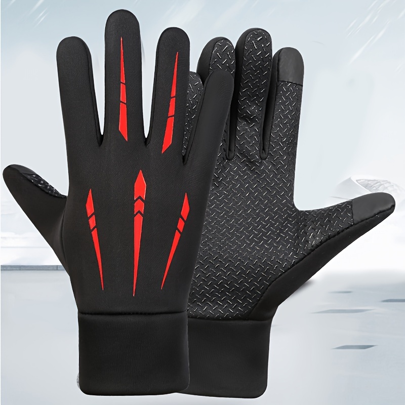 1 pair winter fleece warm gloves outdoor golf gloves motorcycle skiing cycling sports gloves waterproof non slip touch screen gloves details 5