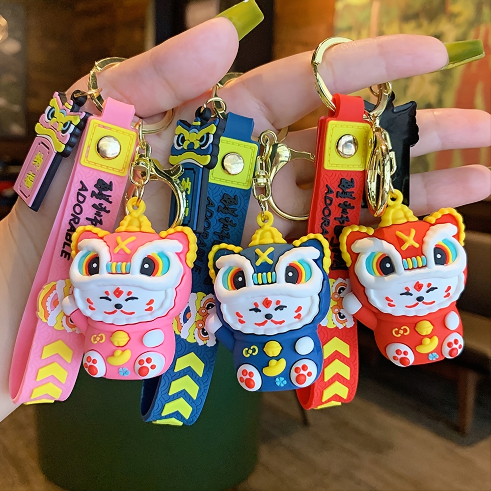 Creative and cute cartoon fashioned lion keychain fashion car