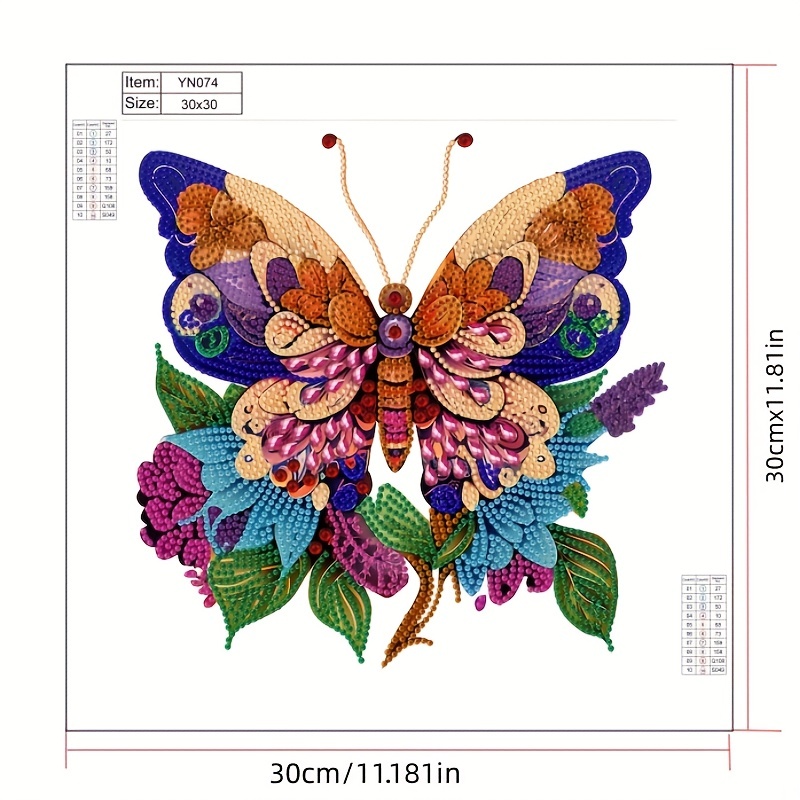 PAINTING KIT BUTTERFLY 5D Crystal 1 Set 30X30CM Easy To Use For