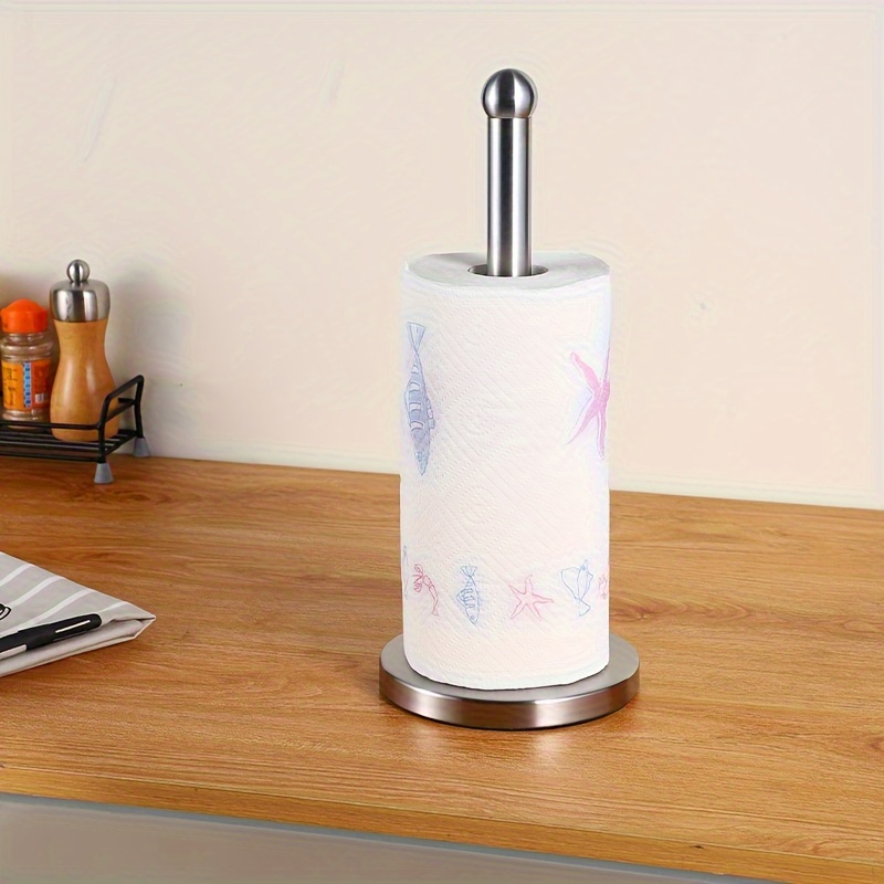 One Handed Tear Wall Mounted & Under Counter Paper Towel Holder Dispenser - Stainless Steel Wall Mount Paper Towel Holder - Easy to Install