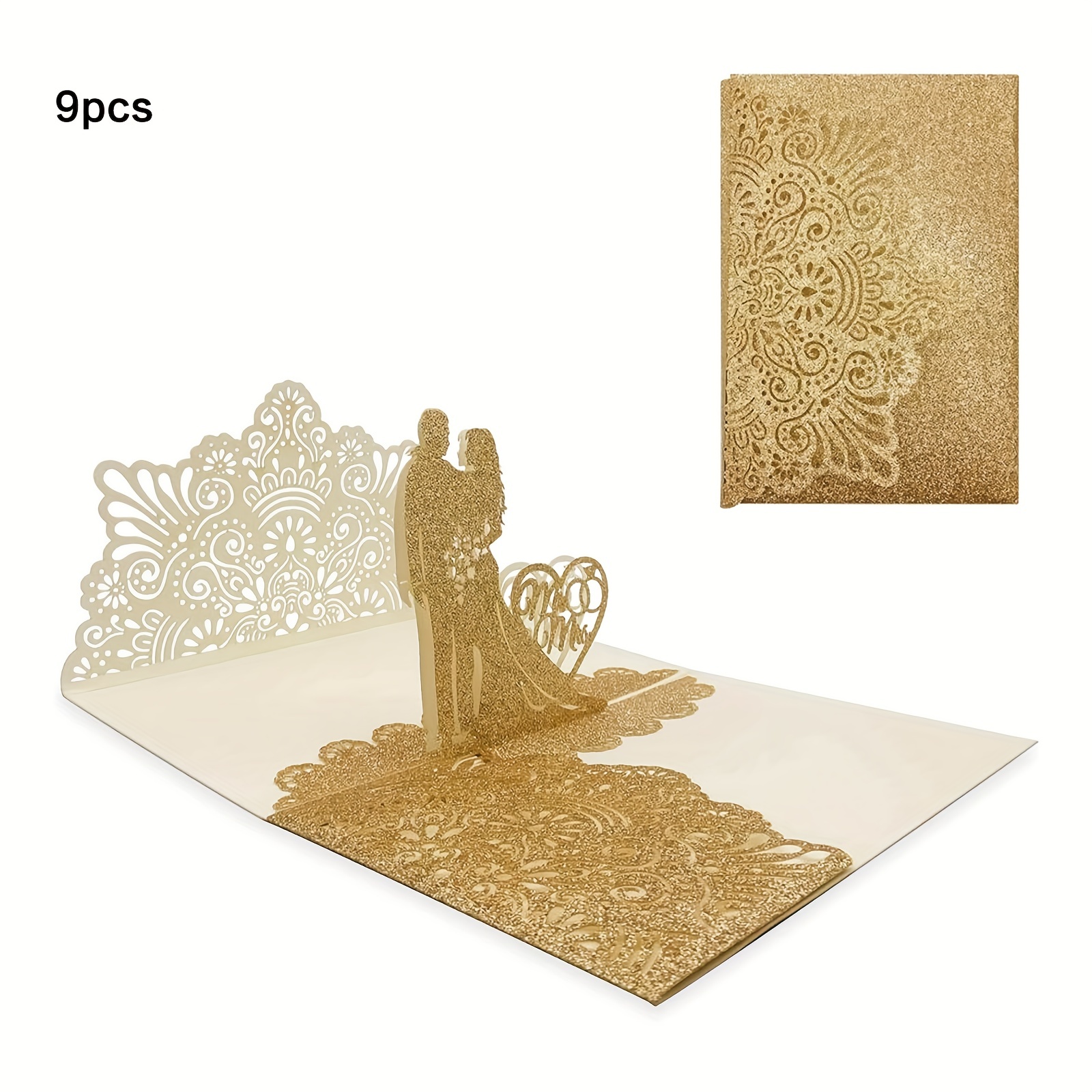 Laser Cut Wedding Invitation Invitation Paper Glitter Powder - Temu