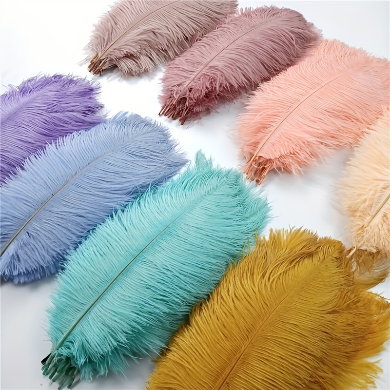 120 Pcs Mardi Gras Ostrich Feathers Bulk 8-10 Inch (20-25 Cm) Craft  Feathers Green Yellow Purple Plumes for Party Wedding Centerpieces  Decorations