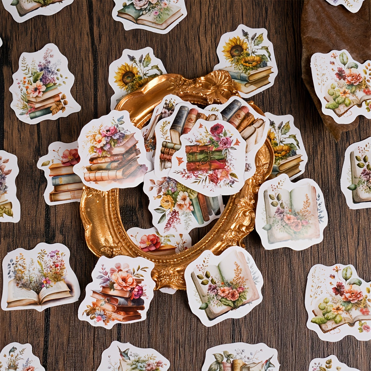 Boxed Stickers Flower Bouquet Collection Retro Flower Hand - Temu