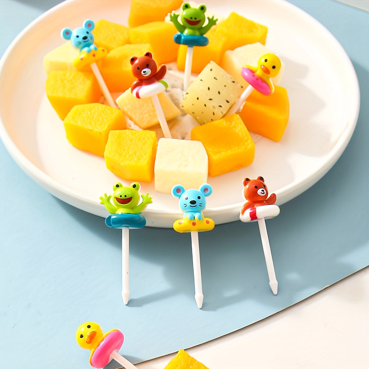 Cute Cartoon Bento Box Food Picks Mini Plastic Fruit - Temu
