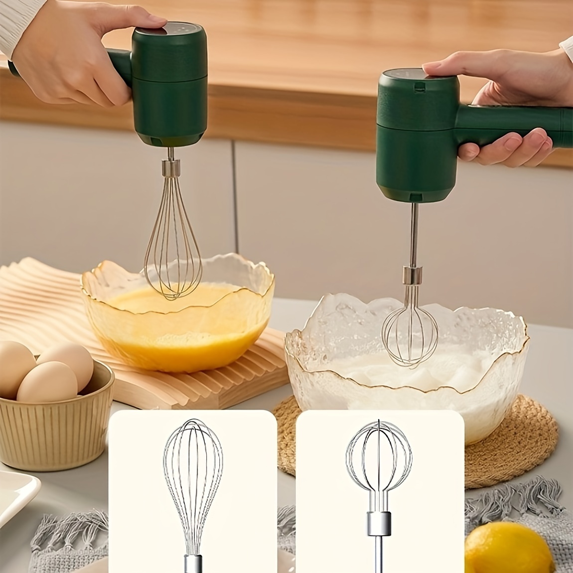 Electric Hand Mixer Handheld Electric Eggbeater With 4 Whisks For