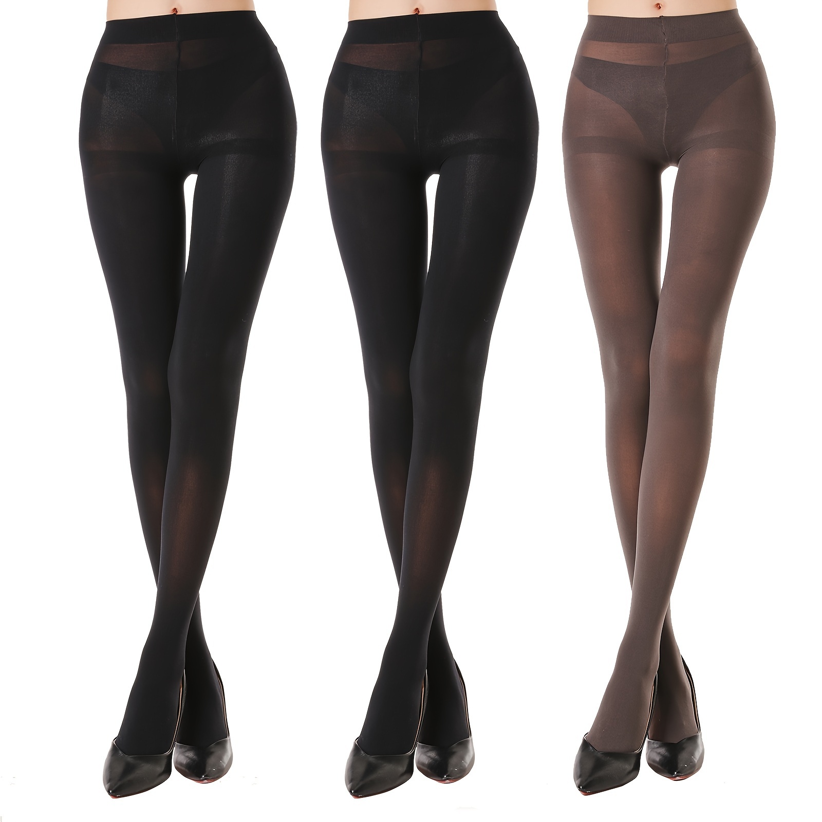 Control Top Pantyhose 40d Semi Opaque Elastic Footed Tights - Temu