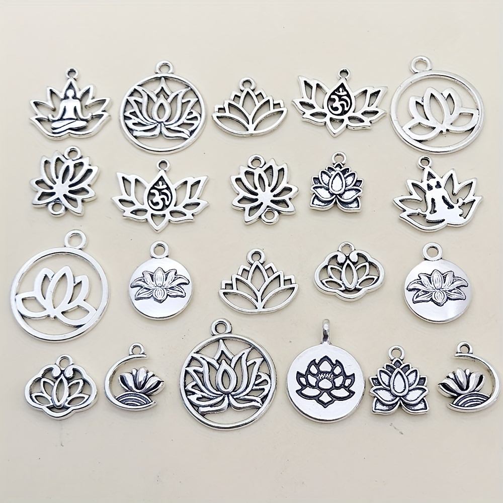 Silver Mixed Flower Charms
