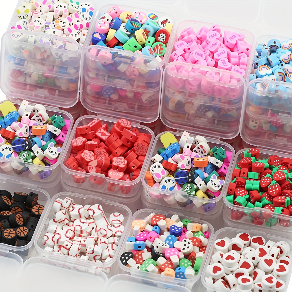 Mixed Polymer Clay Valentine's Day Series Beads For Jewelry - Temu