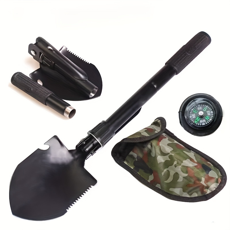 

1pc Foldable Shovel With Compass, Multi Purpose For Camping Hiking Gardening Hiking