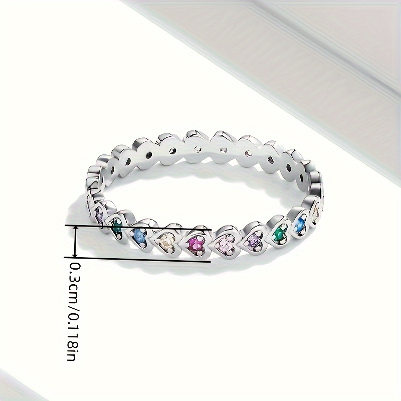Coquette Style Eternity Ring with Cute Heart Design