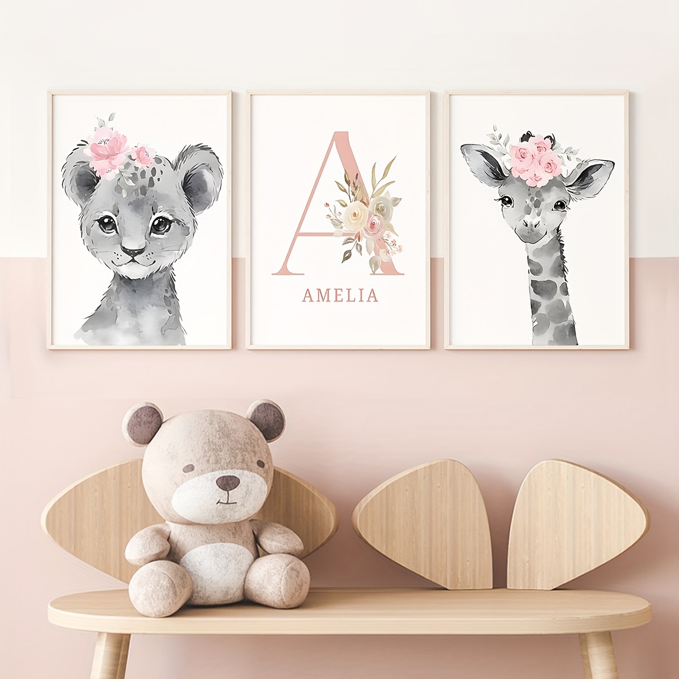 Koala Bear Nursery Decor Baby Girl Wall Art Jungle Canvas 