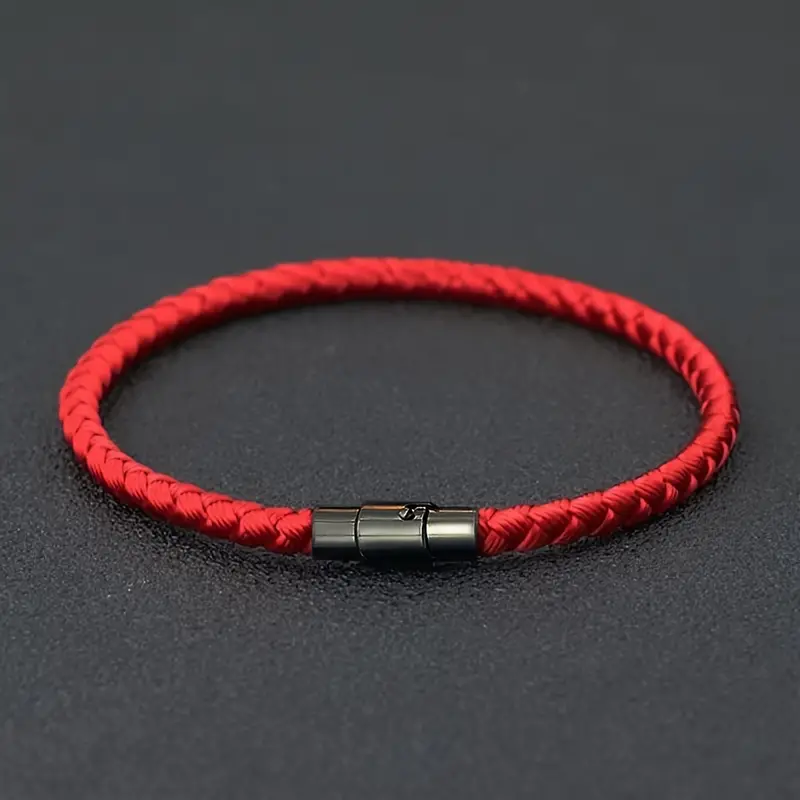 1pc Men's Rope Braid Bracelet Men Red Thread Bracelet Attract Magnetic Couple Bracelet,Temu