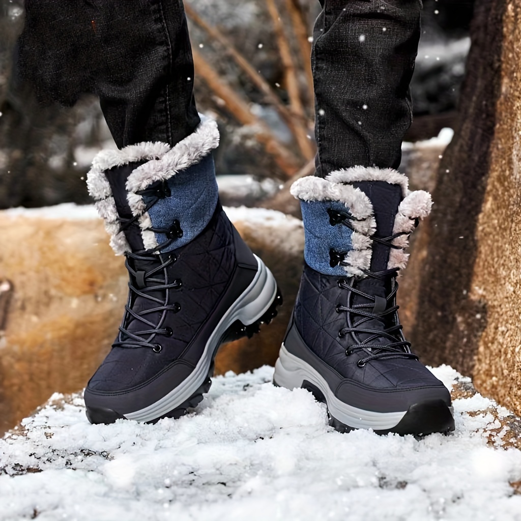 Botas De Nieve Para Hombre Al Aire Libre, Zapatos Térmicos De Invierno,  Botas De Senderismo A Prueba De Viento Con Forro Difuso