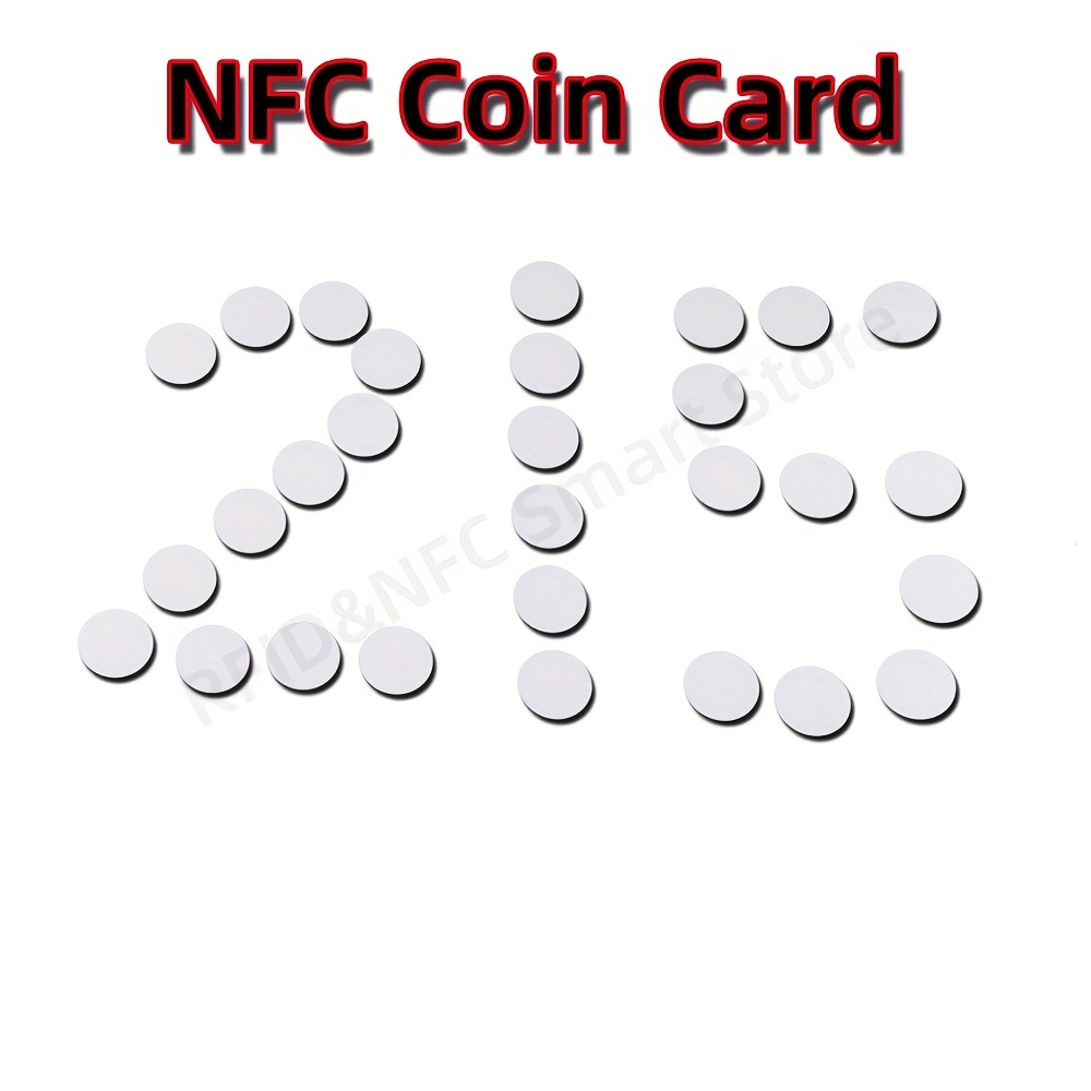 15pcs Nfc Tags Nfc Stickers Nfc Tag Stickers Rewritable N-tag 215 Sticker,504  Bytes Memory,black Nf