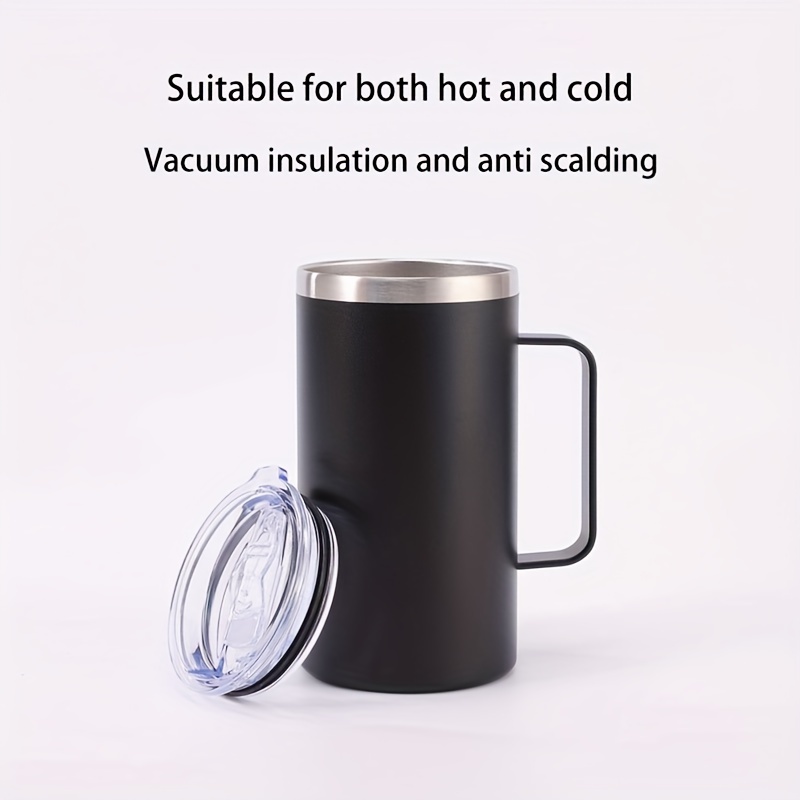 Stainless Steel Coffee Mug With Handle And Lid Portable Cup - Temu