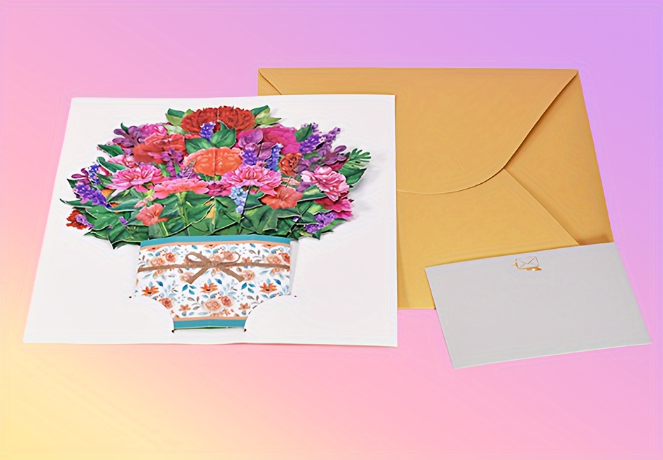 Paper Love HugePop Exotica Flower Bouquet 3D Pop Up Cards, with Detachable Paper Bouquet, for Birthday, Thank You, Anniversary, Wedding, All