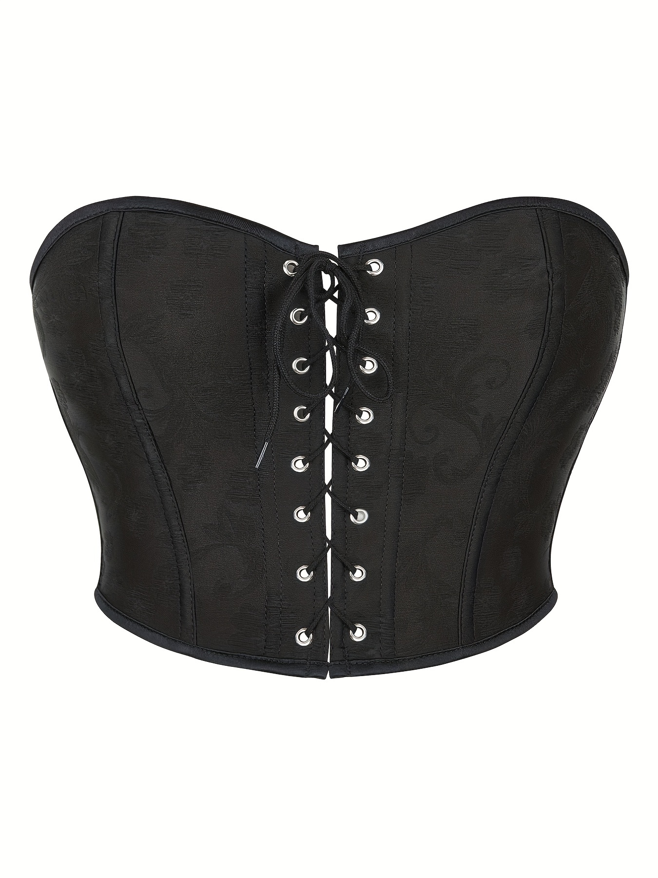 Solid Lace-up Back Corset