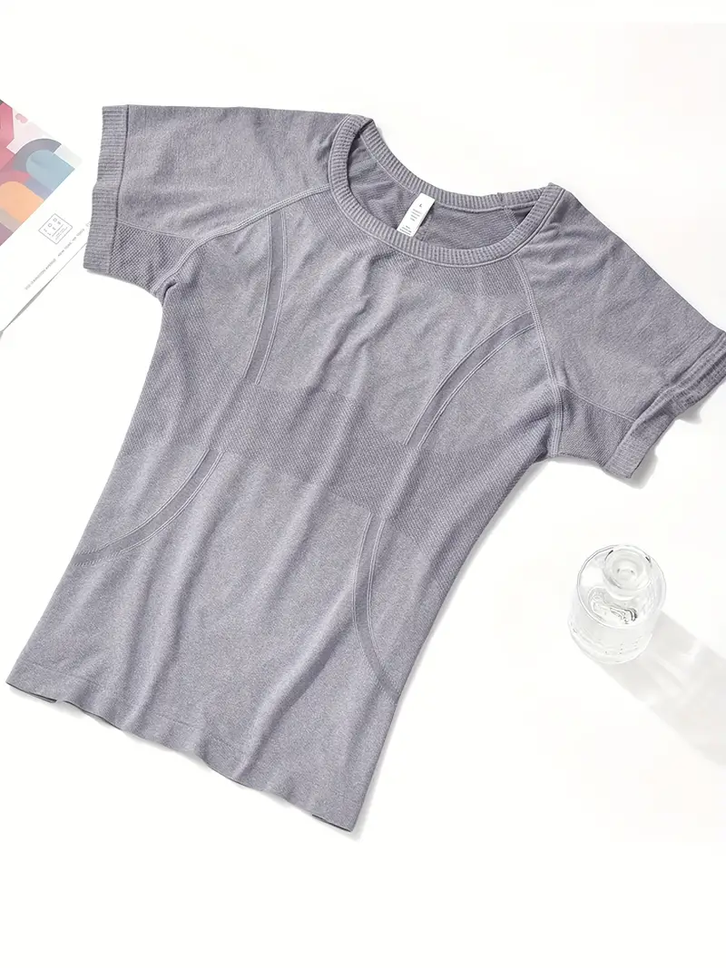 8455 Zipper Design Long Sleeve Sports T-shirt Quick-drying Women Fitness  Yoga Top - Orange XL