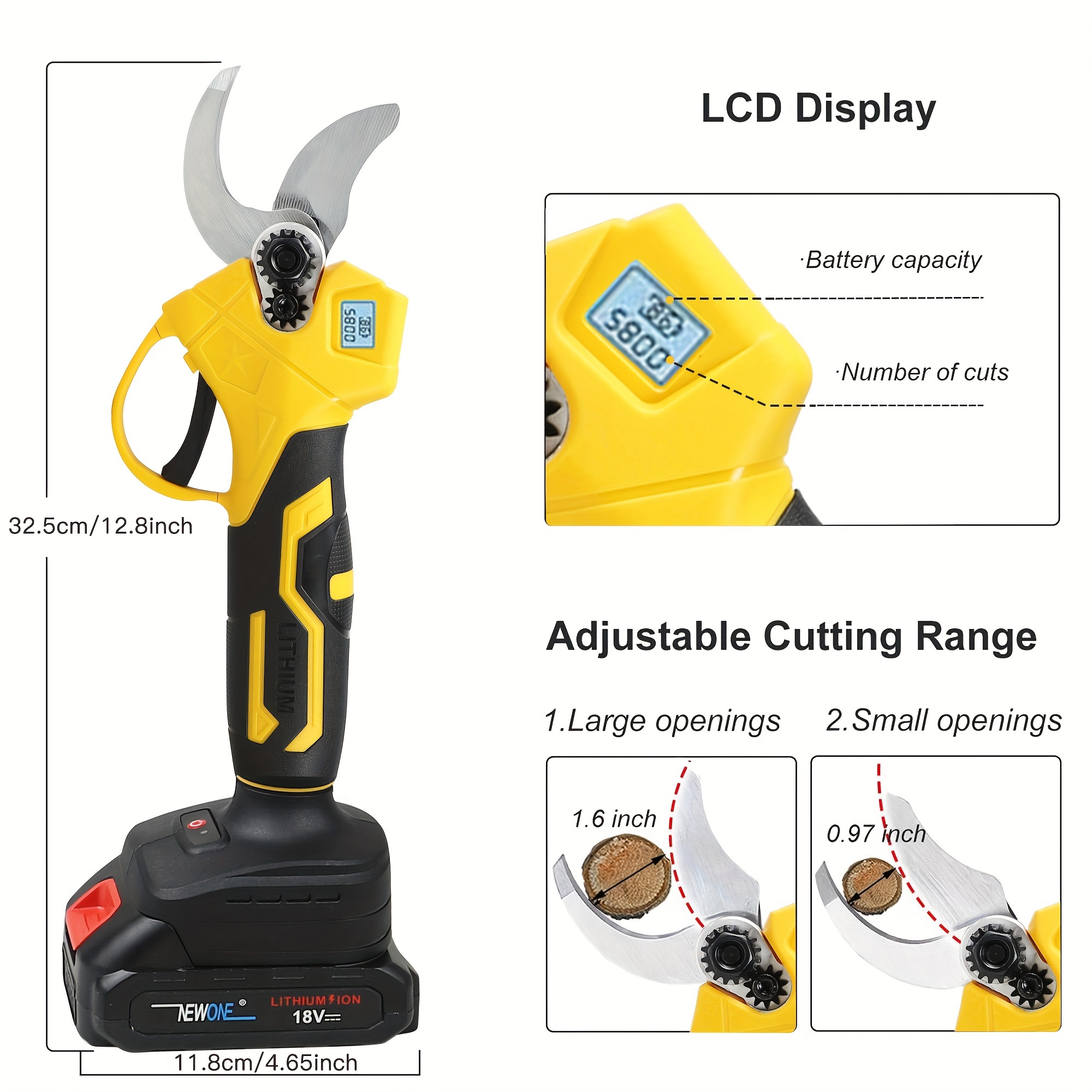 Javn 20v Brushless Electric Scissors Cordless Pruning Shear - Temu