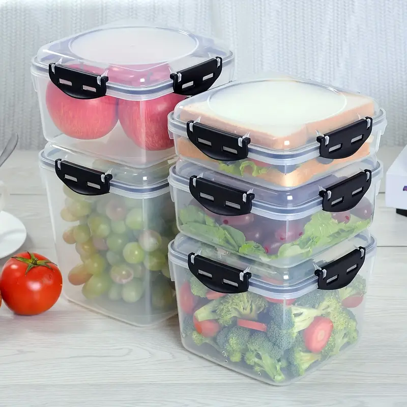 5pcs Storage Box Set, Clasp Detachable Design Thicken Airtight Food Storage  Containers With Lids, BPA Free Waterproof Pantry Organization And Storage