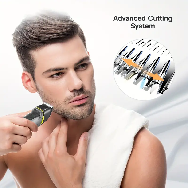 14 in 1 hair cutting grooming kit professional hair clippers waterproof beard trimmer for men rechargeable cordless hair mustache trimmer body groomer trimmer with storage dock details 4