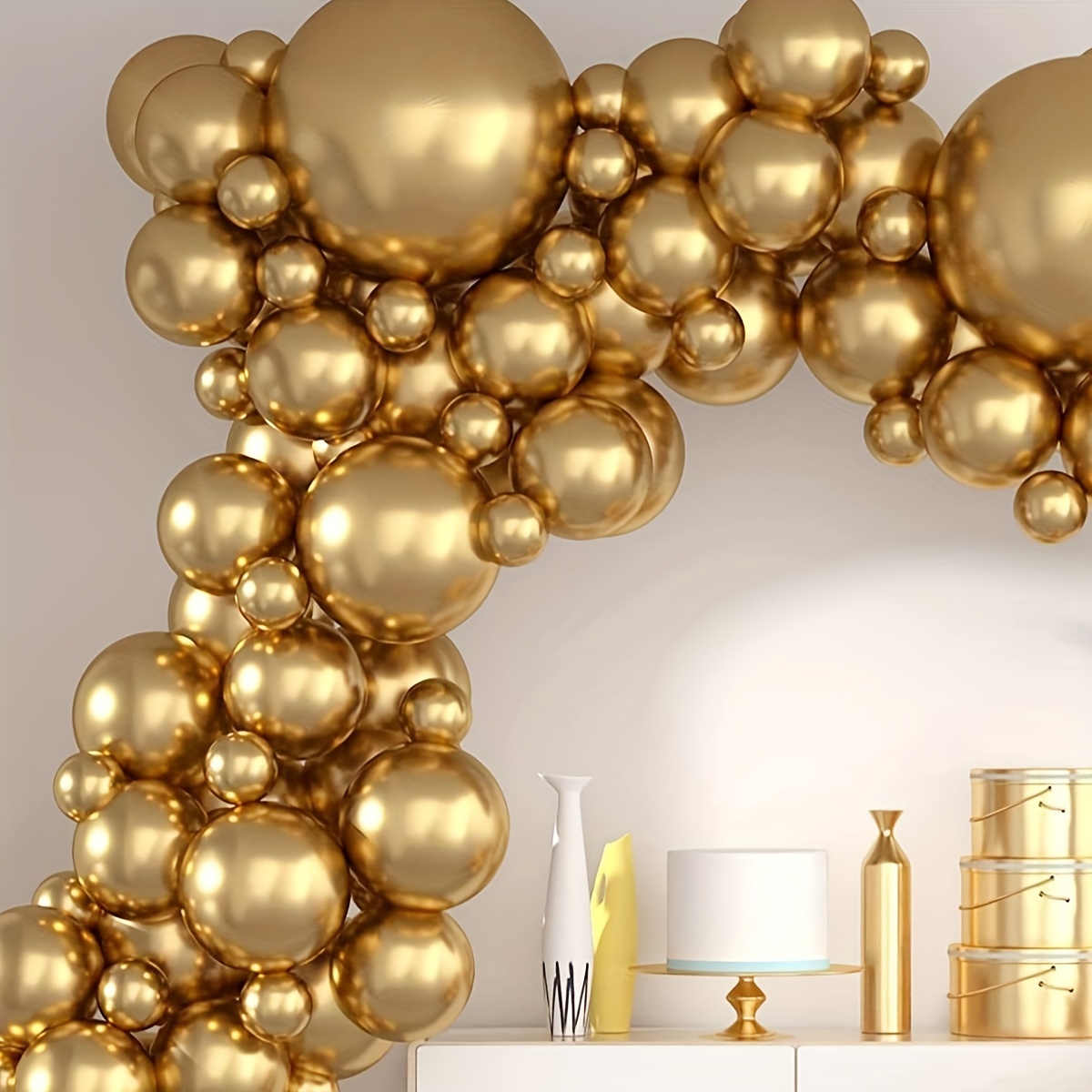 

75pcs, Golden Balloon Garland Arch Kit, Wedding Decor, Birthday Party Decor, Anniversary Decor, Graduation Decor, Holiday Decor, Mother's Day Decor, Indoor Outdoor Decor, Home Decor, Room Decor