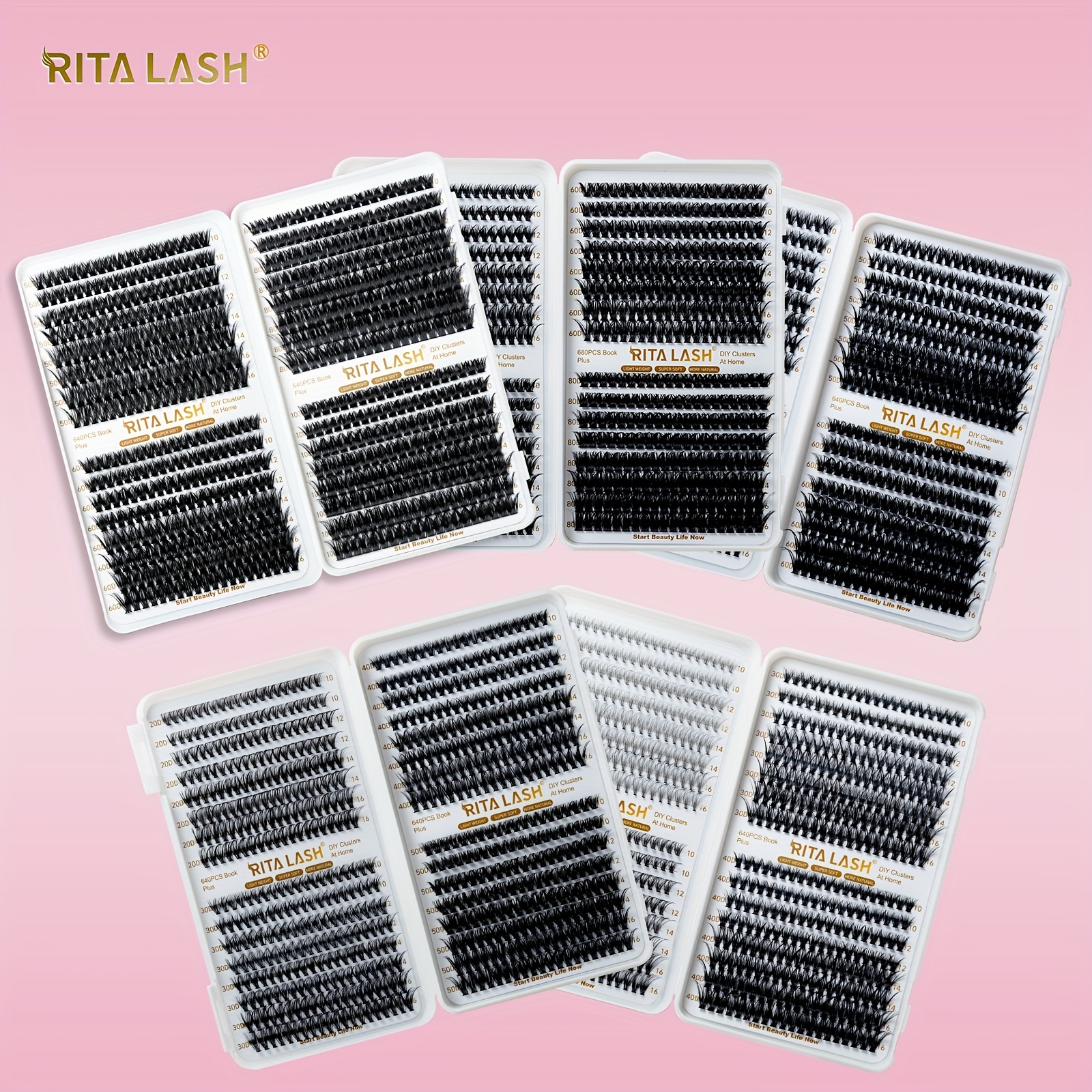 

640pcs Lash Clusters Diy Eyelash Extensions D Curling Volume Individual Lashes Extensions Wispy Lashes Cluster Diy At Home
