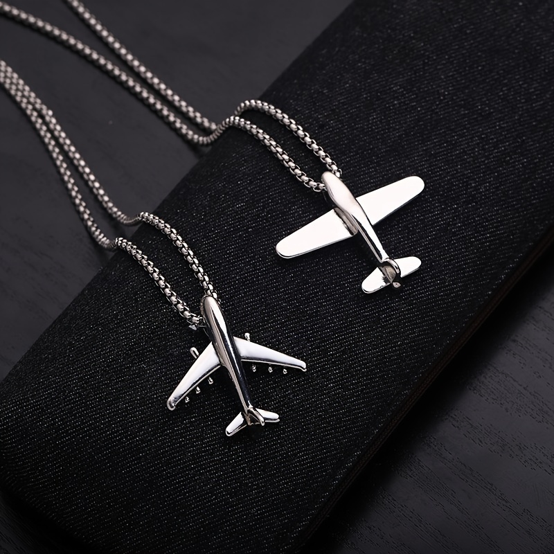 1pc mens chain alloy airplane pendant personality hip hop sweater chain