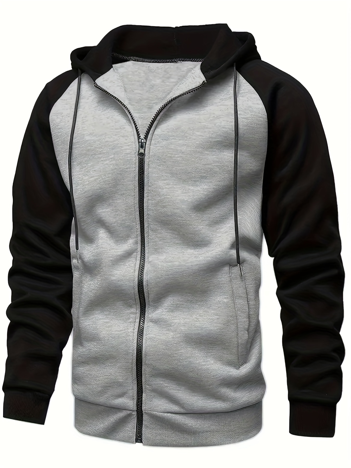 Chaqueta Sport Hombre Ajuste Regular Empalme Moda Chaqueta Capucha