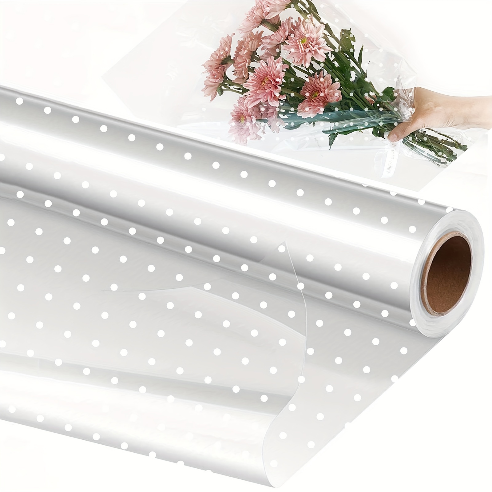 1 rouleau de papier d'emballage en cellophane transparent pour fournitures  d'emballage cadeau pour les arts et l'artisanat et les paniers-cadeaux