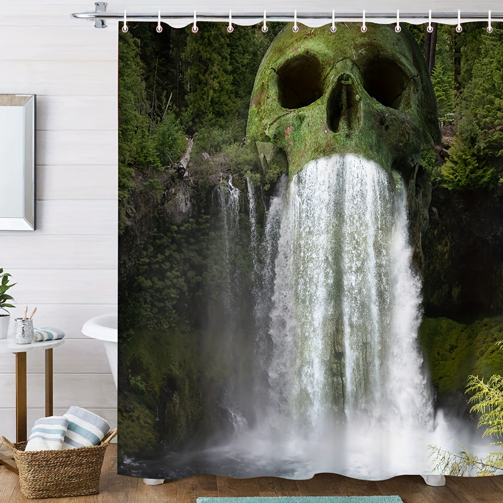 Waterfall Pattern Shower Curtain Waterproof Bathroom Curtain - Temu